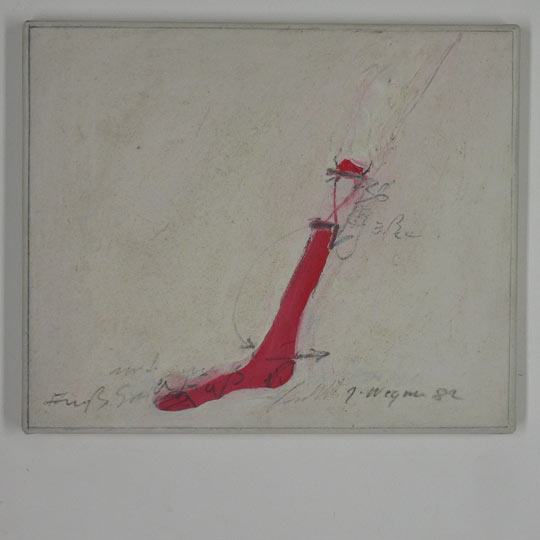 Fuß - 1982 - 25 cm x 30,5 cm - Frankfurt am Main  - Signatur vorderseitig - Mischtechnik auf Leinwand