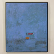 Ohne Titel - 1991 - 112 cm x 94 cm - mit Eisenrahmen - Frankfurt am Main  - Signatur vorderseitig - Mischtechnik auf Leinwand