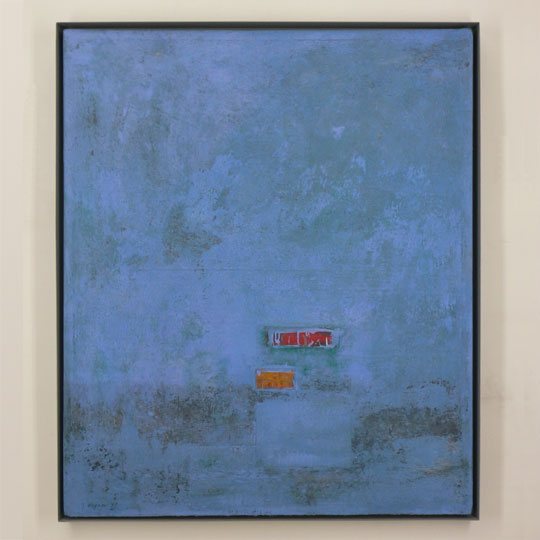 Ohne Titel - 1991 - 112 cm x 94 cm - mit Eisenrahmen - Frankfurt am Main  - Signatur vorderseitig - Mischtechnik auf Leinwand