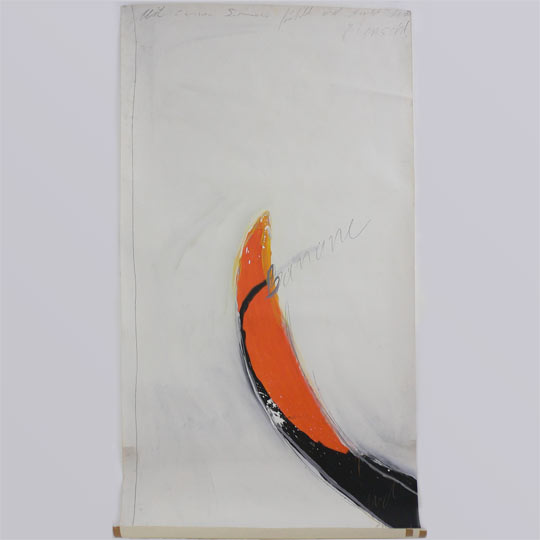 Banane - 1983 - 220 cm x 109,5 cm - Frankfurt am Main  - Signatur vorderseitig - Mischtechnik auf Papier