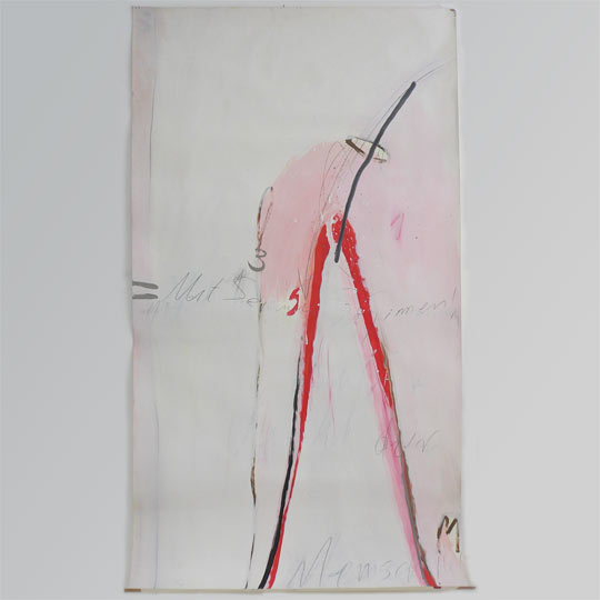 Mit seinen Sinnen…. - 1983 - 205 cm x 109,5 cm - Frankfurt am Main  - Signatur vorderseitig - Mischtechnik auf Papier