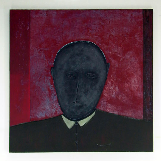 Herrenportrait - 1994 - 110 cm x 110 cm  - Frankfurt am Main  - Ohne Signatur - Mischtechnik auf Leinwand