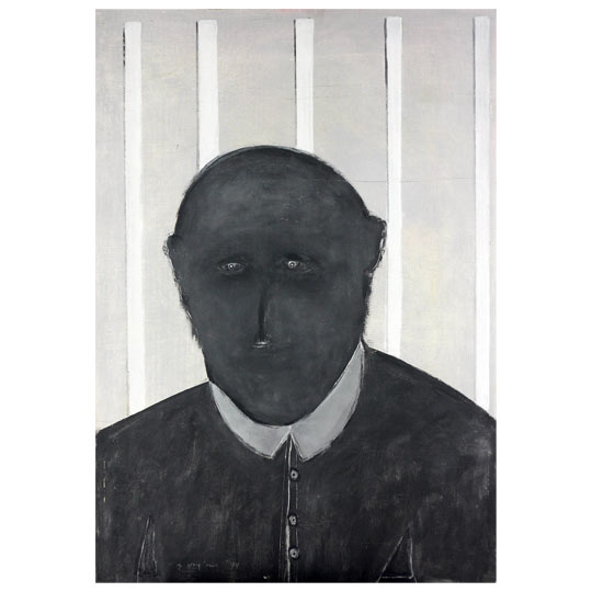 Herrenportrait - 1994 - 106 cm x 75 cm - Frankfurt am Main  - Signatur vorderseitig - Mischtechnik auf Holzfaserplatte