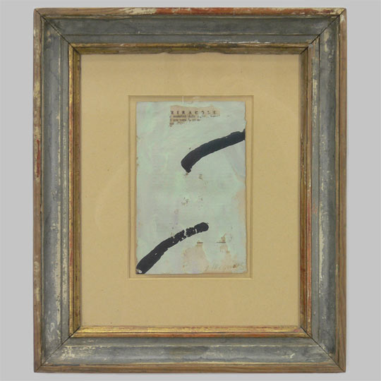 Ohne Titel - 1983 - 17,5 cm x 11 cm - mit Rahmen - Frankfurt am Main  - Signatur vorderseitig - Mischtechnik auf alte Buchseite